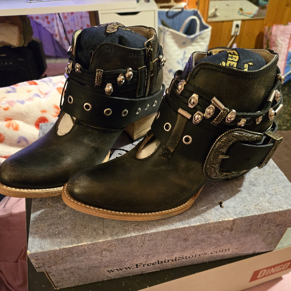 Freebird By Steven-BNIB Saloon Booties in Black